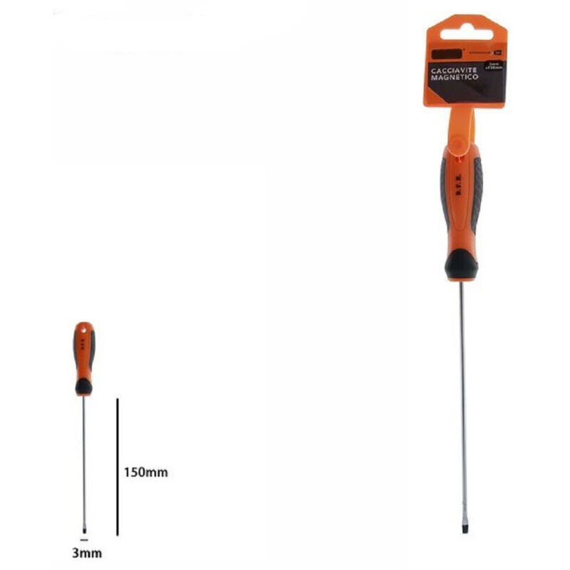 foto del prodotto trade shop traesio cacciavite giravite magnetico punta taglio 3x150 mm impugnatura ergonomica 07425 