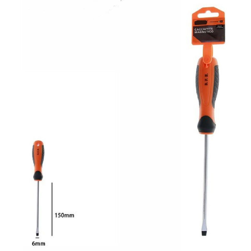 foto del prodotto trade shop traesio cacciavite giravite magnetico punta taglio 6x150 mm impugnatura ergonomica 07431 