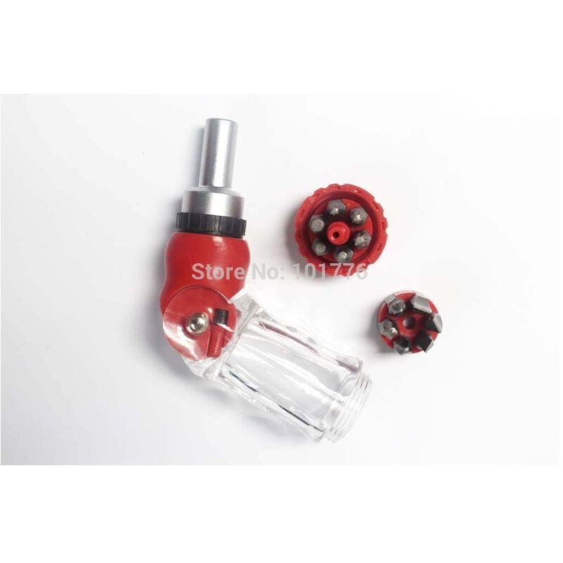 foto del prodotto trade shop traesio - cacciavite giravite portainserti a cricchetto pieghevole 6 inserti 6 in 1 -