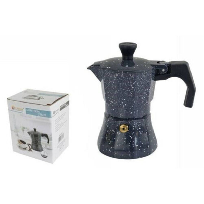foto del prodotto trade shop traesio - caffettiera moka macchinetta caffè espresso effetto pietra misura 2 tazze -