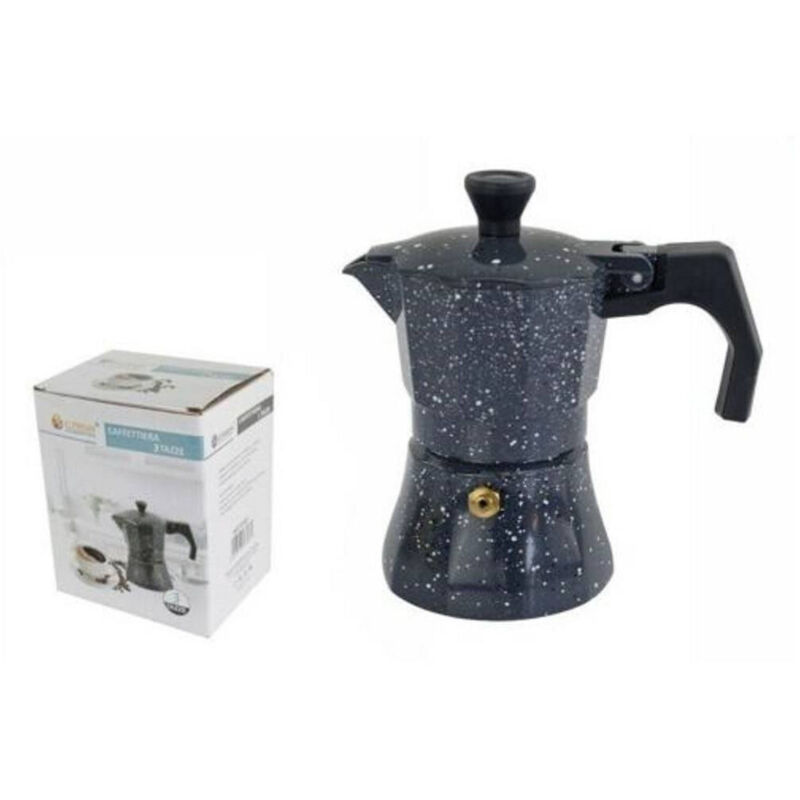 foto del prodotto trade shop traesio - caffettiera moka macchinetta caffè espresso effetto pietra misura 3 tazze -