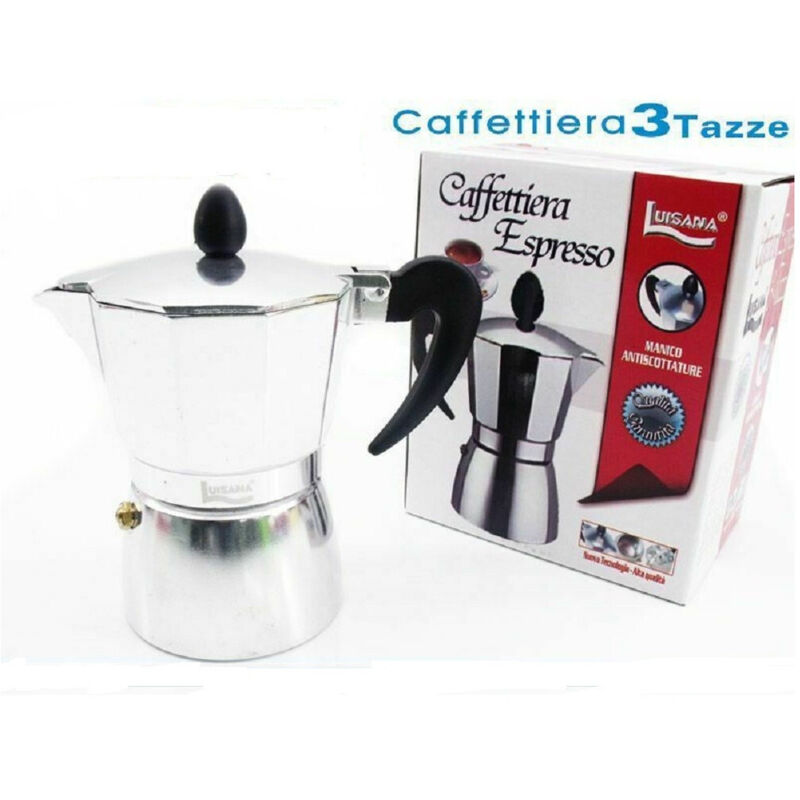 foto del prodotto trade shop traesio - caffettiera moka macchinetta caffè espresso napoletano misura 3 tazze -