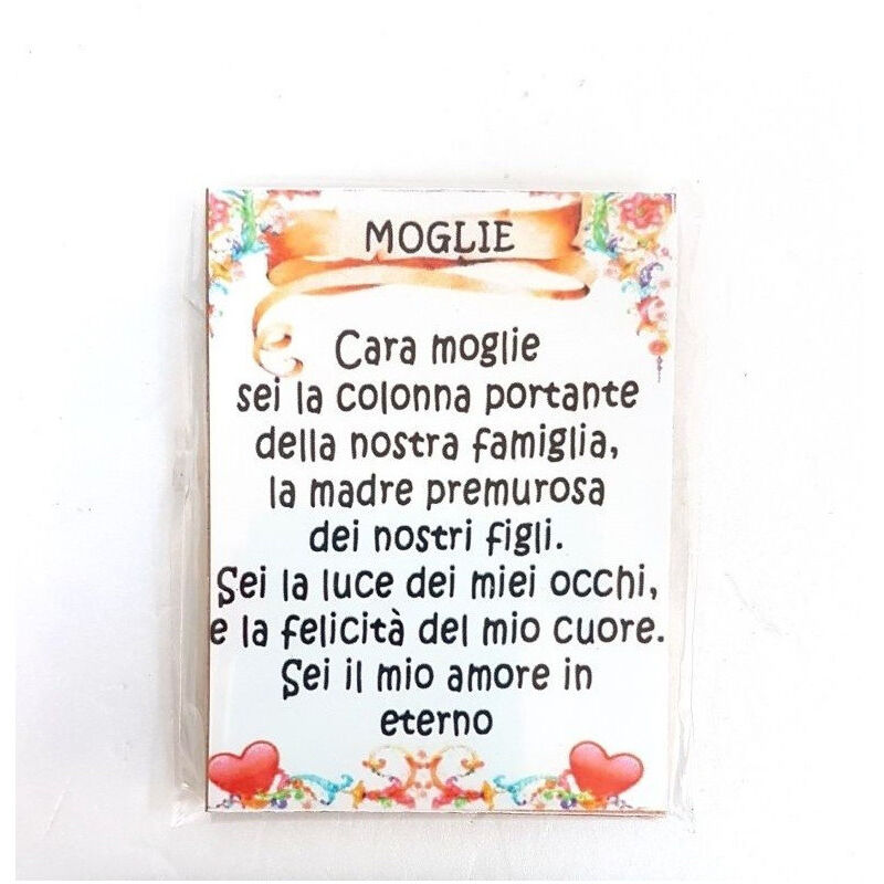 foto del prodotto trade shop traesio calamita magnete magnetino rettangolare idea regalo frasi dedica moglie 