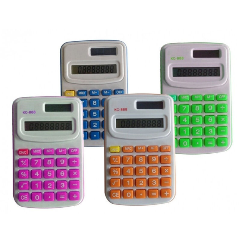 foto del prodotto trade shop traesio calcolatrice 888 display tascabile compatta a 8 cifre ufficio scuola accessori 