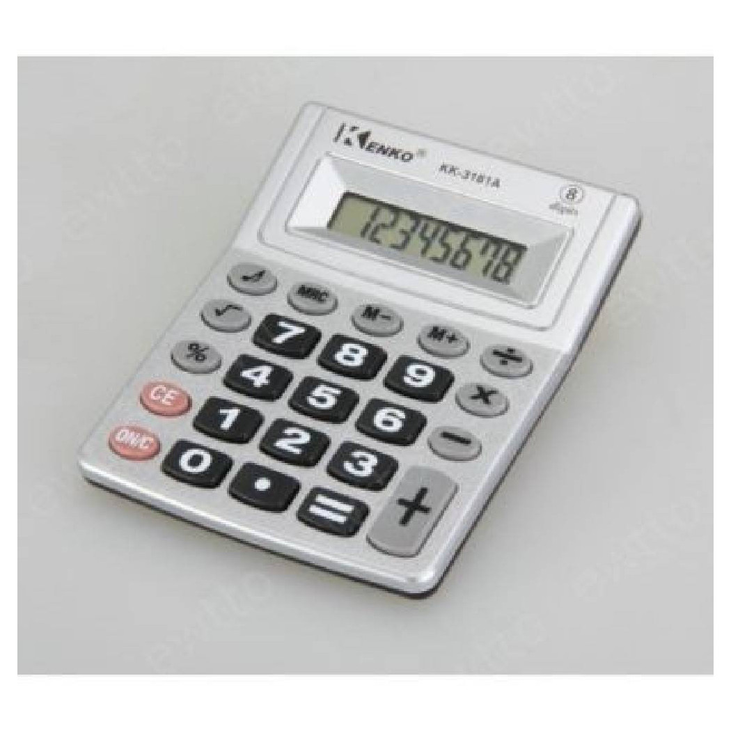 foto del prodotto trade shop traesio calcolatrice elettronica digitale kenko kk 3181a 8 cifre scuola ufficio 