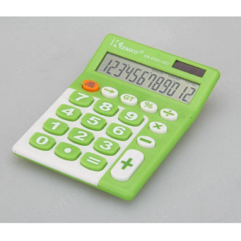 foto del prodotto trade shop traesio calcolatrice elettronica digitale kk 6502 12 12 cifre memoria display solare 