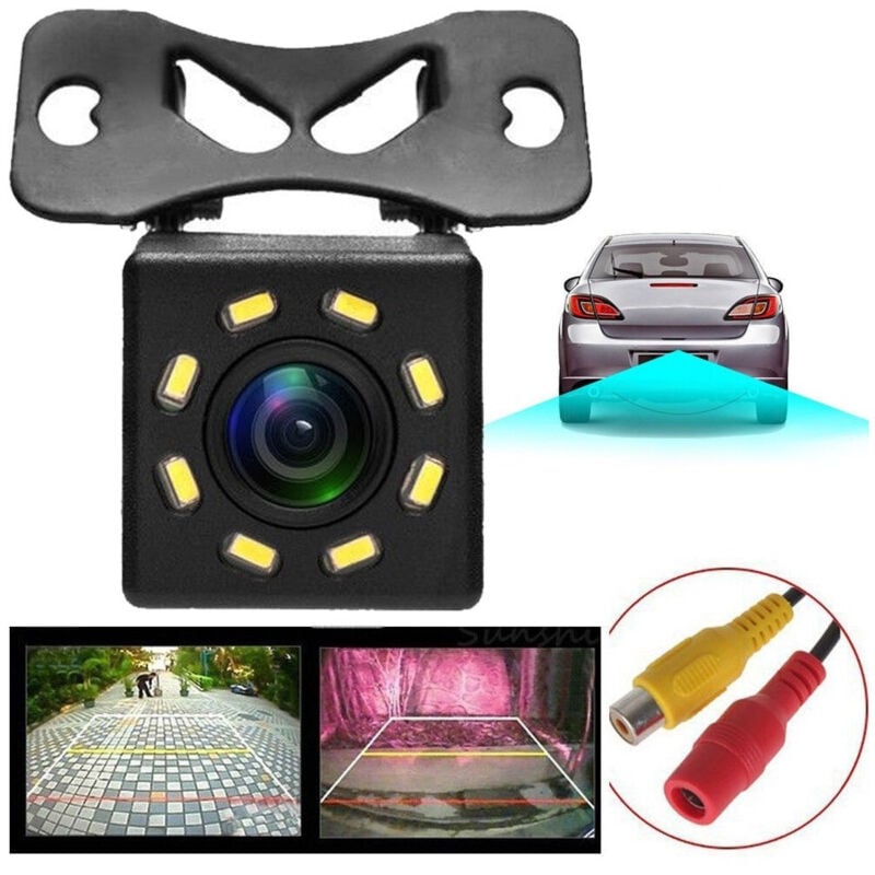 foto del prodotto trade shop traesio - camera telecamera retromarcia auto camper 8 led 170 420tvl con staffa -