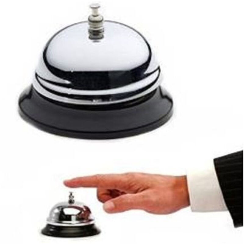 foto del prodotto trade shop traesio campanello hotel alberghi reception da tavolo 8,5 x 6,5 cm metallo silver 