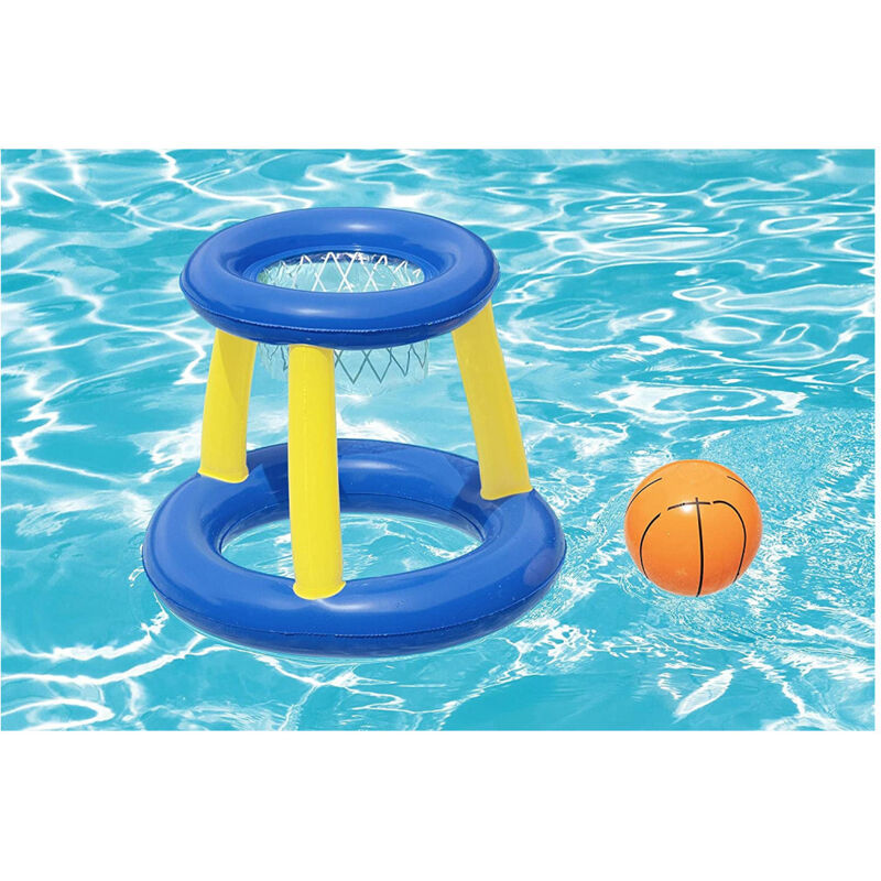 foto del prodotto trade shop traesio - canestro da basket gioco gonfiabile per bambini splash 'n' hoop 61cm palla 52418 -