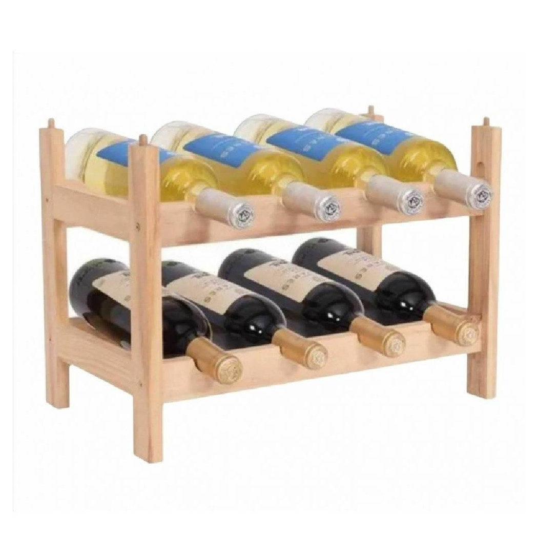 foto del prodotto trade shop traesio cantinetta porta bottiglie vino in legno 8 posti cantina componibile impilabile 