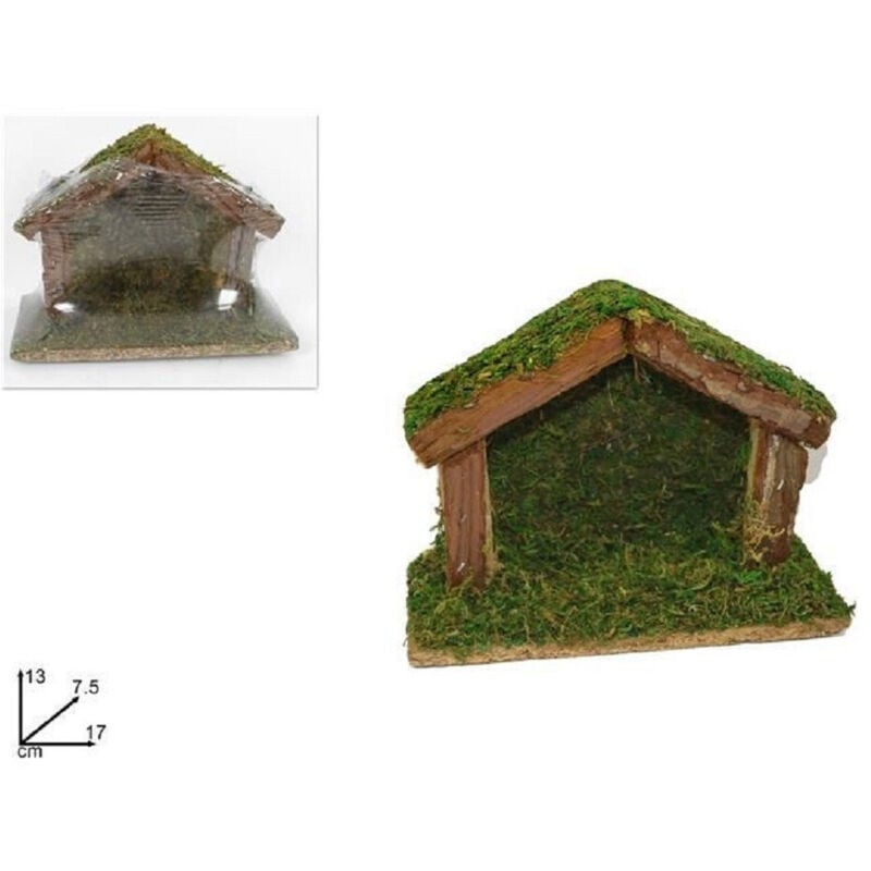 foto del prodotto trade shop traesio - capanna vuota 17x13x7.5 cm muschio presepe addobbo decorazione natale natalizio -