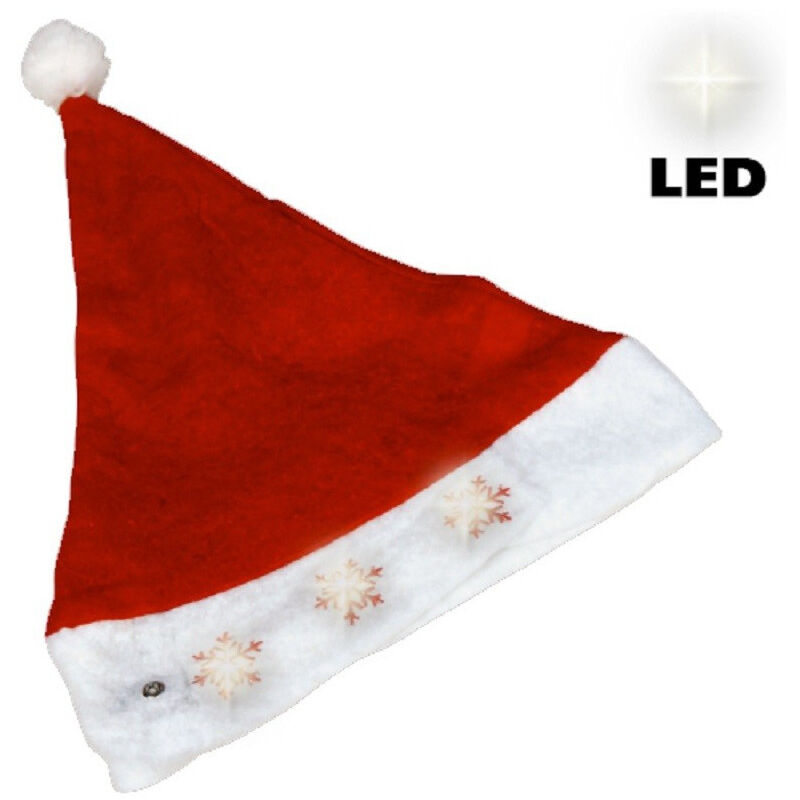 foto del prodotto trade shop traesio cappello di babbo natale con luci led diversi modelli natale feste travestimenti 