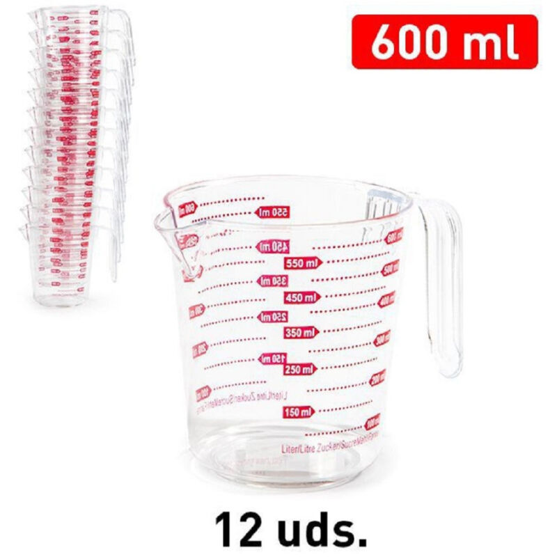foto del prodotto trade shop traesio caraffa brocca in plastica graduata misurino dosatore 600 ml manico 12065 