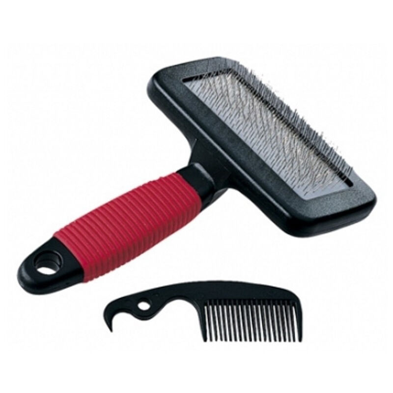 foto del prodotto trade shop traesio cardatore morbido per la cura del pelo in superficie e per il sottopelo m