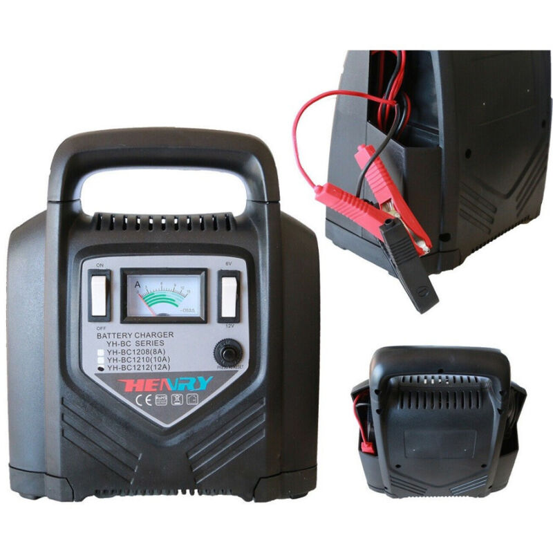 foto del prodotto trade shop traesio caricabatteria auto 12v moto 6v carica batterie 12a accesori 6v 12v bc 1212 