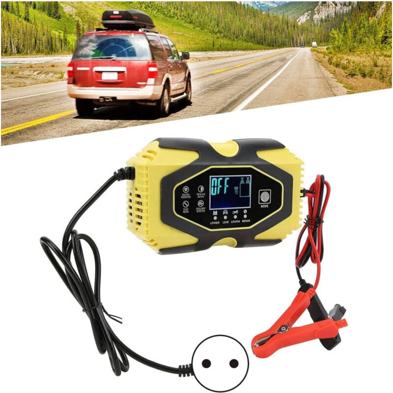 foto del prodotto trade shop traesio caricabatterie intelligente avviatore emergenza batteria auto 12v 8a 24v 6a j40 