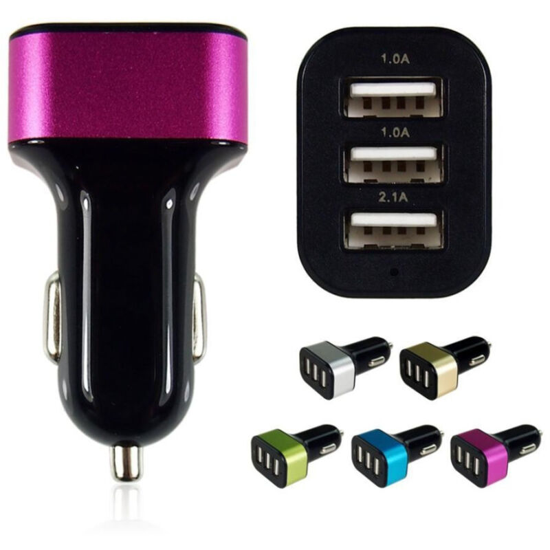foto del prodotto trade shop traesio caricatore da auto accendisigari con 3 usb car charger 4.1 a per smartphone 