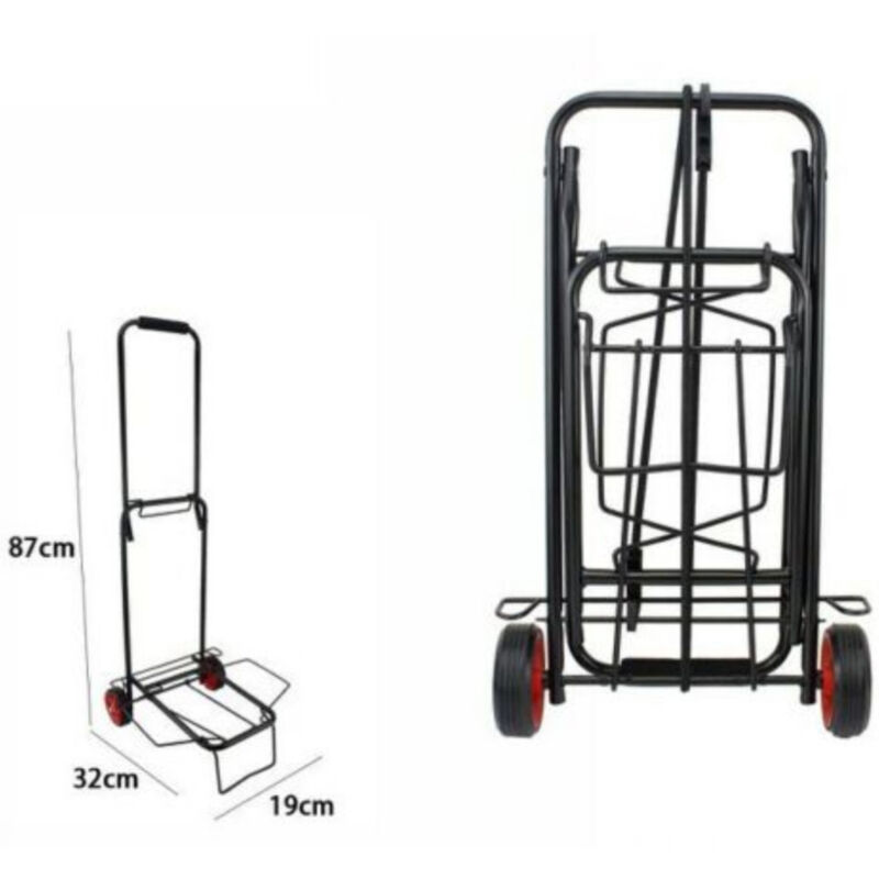 foto del prodotto trade shop traesio carrello portapacchi alluminio pieghevole richiudibile portata max 50 kg 2 ruote 