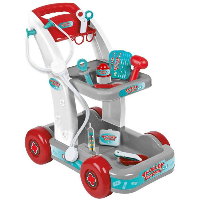 foto del prodotto trade shop traesio carrello trolley dottore giocattolo bambini stetoscopio accessori gioco medico 