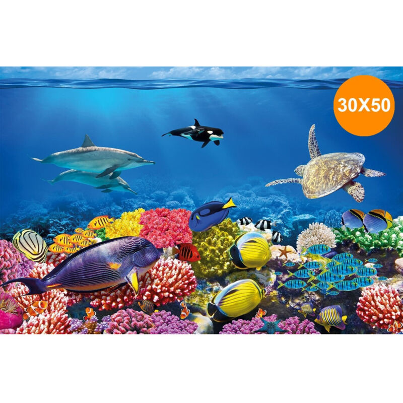 foto del prodotto trade shop traesio carta decorativa per acquario 30 x 50 cm pannello decorativo acquari sfondo 