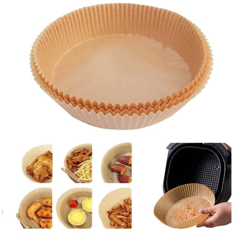 foto del prodotto trade shop traesio carta rotonda pergamena per assorbe olio frittura forno friggitrice 16cm x 4,5cm 