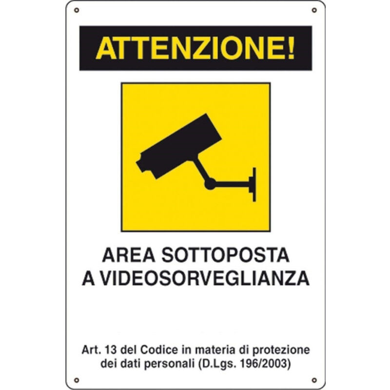 foto del prodotto trade shop traesio cartello attenzione area sottoposta a videosorveglianza segnaletica direzionale sicurezza 