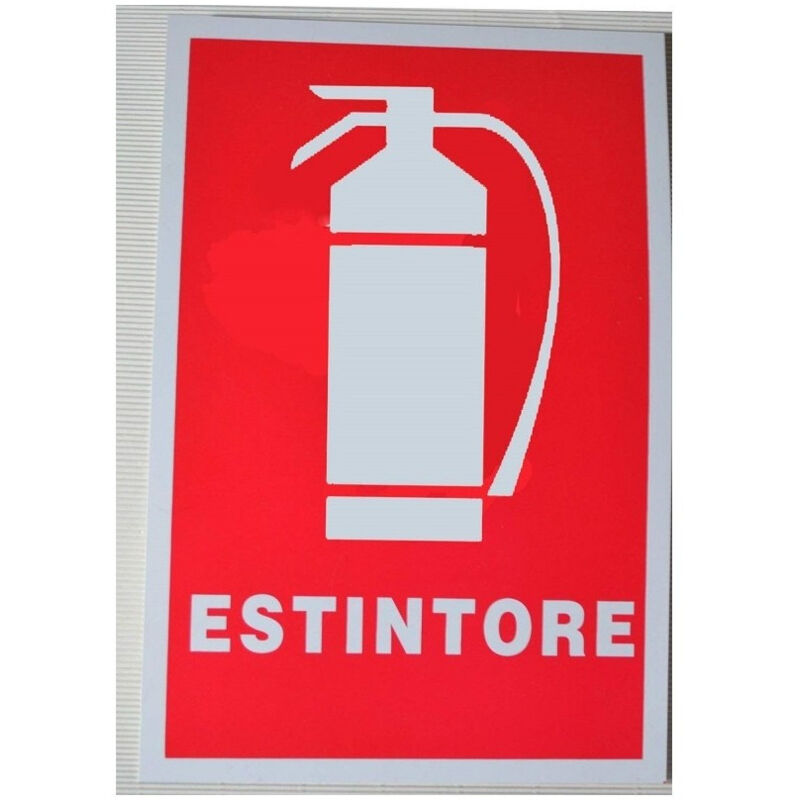 foto del prodotto trade shop traesio cartello presenza di estintore segnaletica sicurezza avvertimento plastificato 
