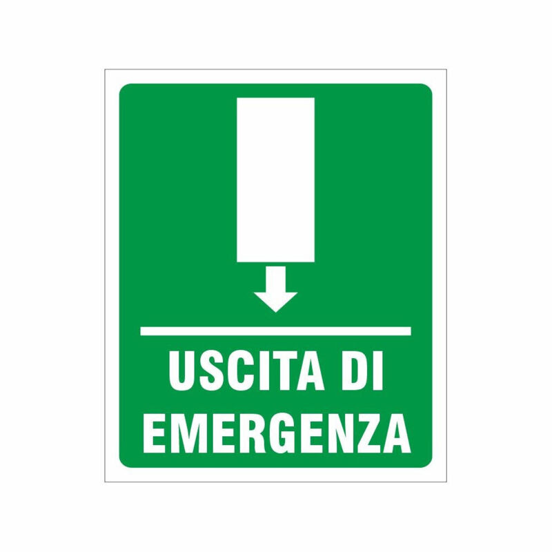 foto del prodotto trade shop traesio cartello uscita di emergenza segnaletica direzionale sicurezza avvertimento 