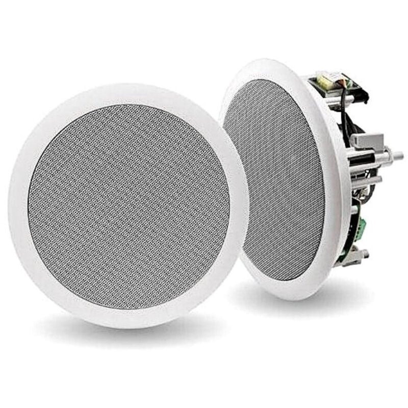 foto del prodotto trade shop traesio - cassa altoparlante diffusore audio acustico da soffitto incasso a molle -