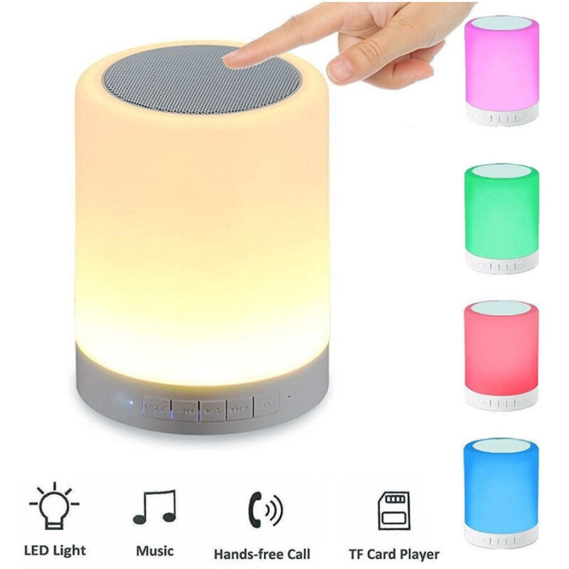 foto del prodotto trade shop traesio cassa lampada smart lamp speaker bluetooth multicolor timer aux sd card 