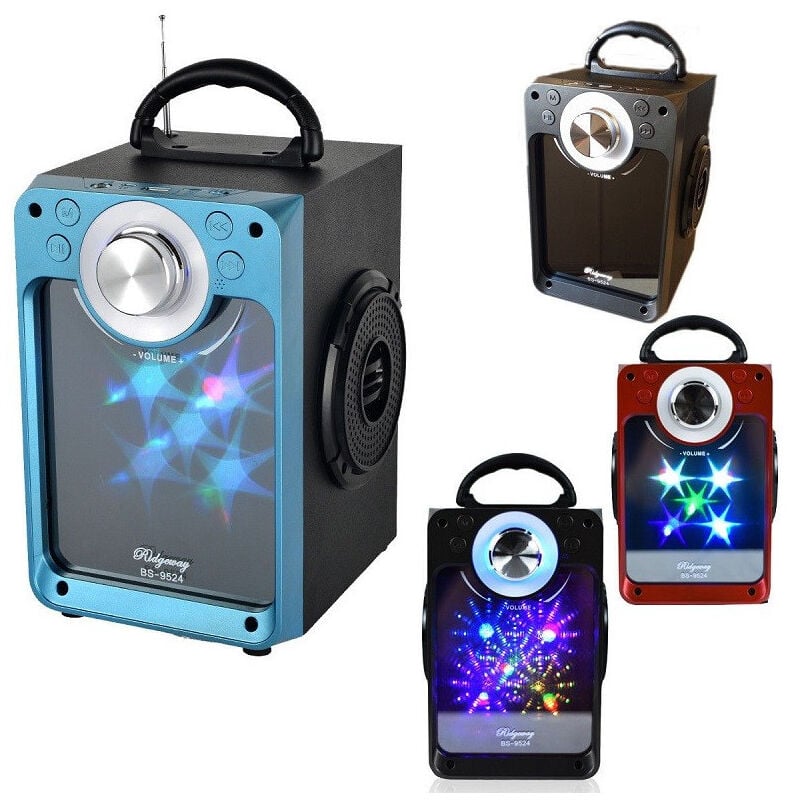 foto del prodotto trade shop traesio cassa speaker fm bluetooth ricaricabile sd usb aux 2 casse portatile bs 9524 