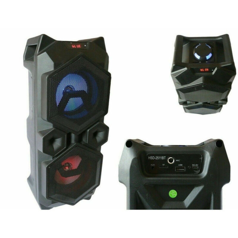 foto del prodotto trade shop traesio cassa speaker fm bluetooth ricaricabile sd usb aux 2 portatile microfono 2511bt 