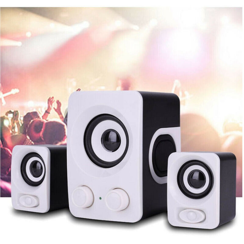 foto del prodotto trade shop traesio casse acustiche pc 2.1 speaker audio musica mp3 tv aux desktop notebook ft q7 