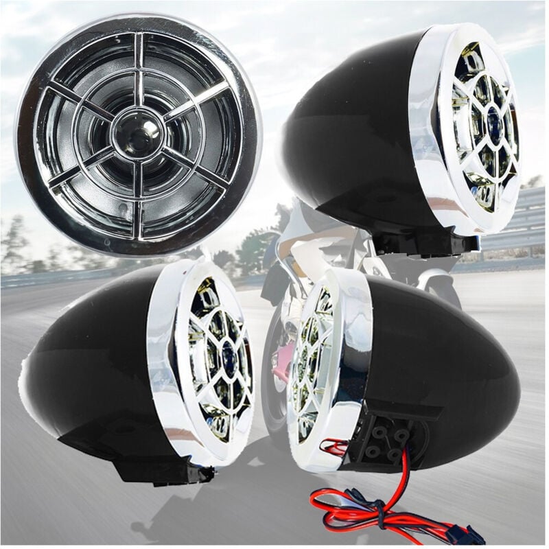 foto del prodotto trade shop traesio casse altoparlanti sirena per auto moto scooter bluetooth 20w antifurto allarme 