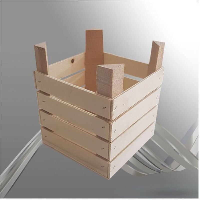 foto del prodotto trade shop traesio cassetta cassettina porta oggetti legno quadrata decorazione 16x16x16 cm 702109 legno chiaro