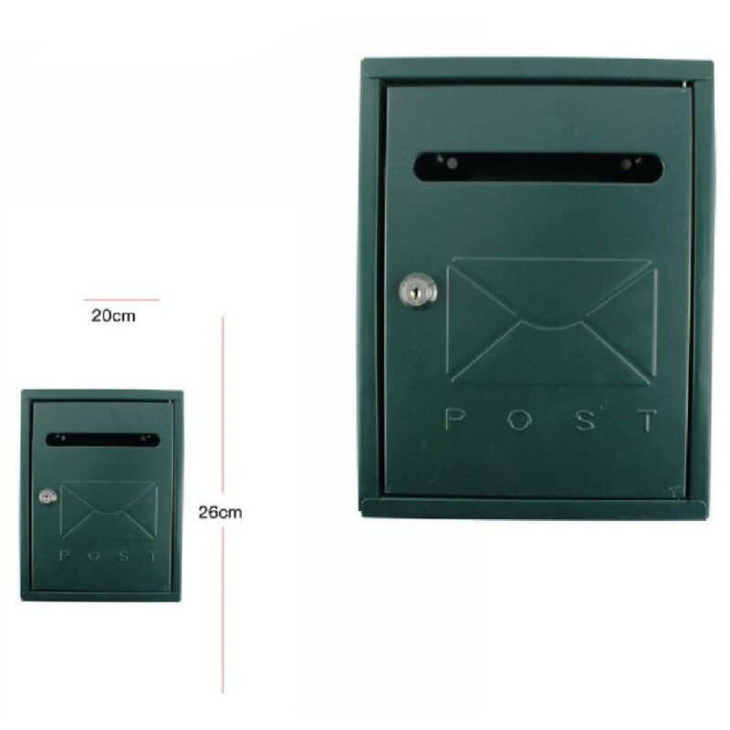 foto del prodotto trade shop traesio cassetta della posta postale box lettere in metallo esterno verde 26x20cm 64915 