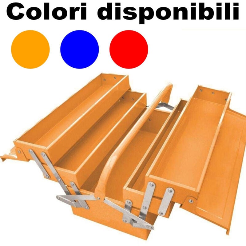 foto del prodotto trade shop traesio cassetta porta attrezzi in metallo estensibile 40 x 20 x 19,5cm organizer 