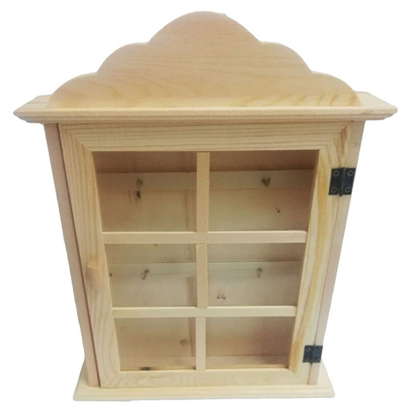 foto del prodotto trade shop traesio cassetta porta chiavi 1 anta vetro portachiavi appendichiavi legno scatola casa 