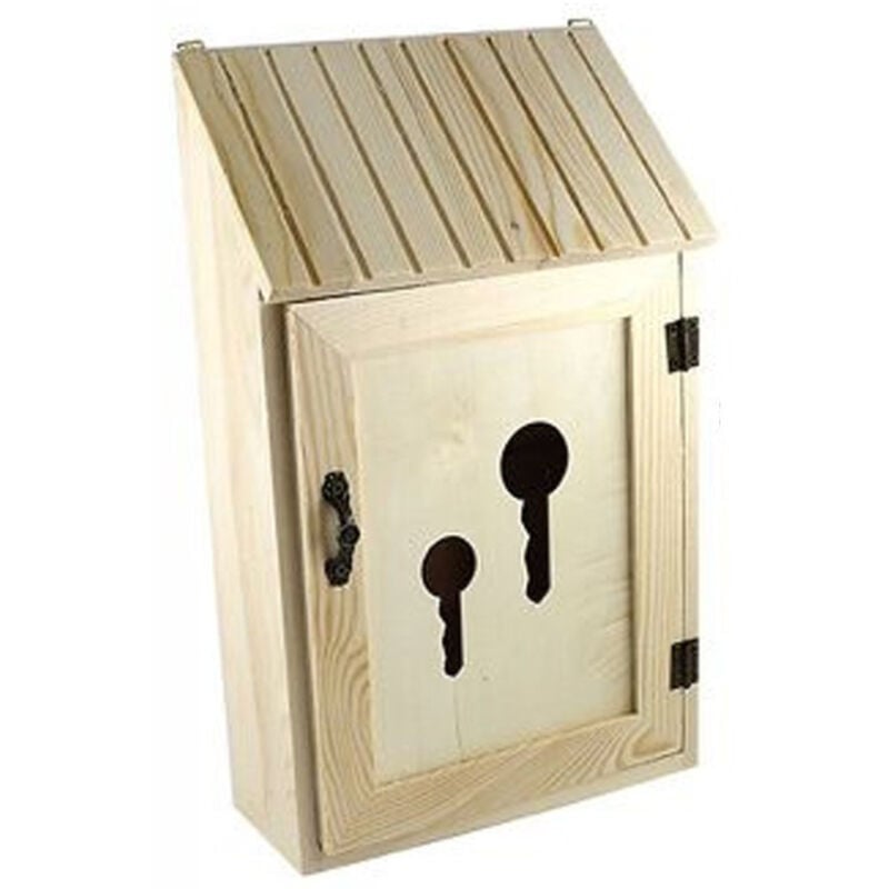 foto del prodotto trade shop traesio cassetta porta chiavi postale legno portachiavi appendichiavi key box decoupage 