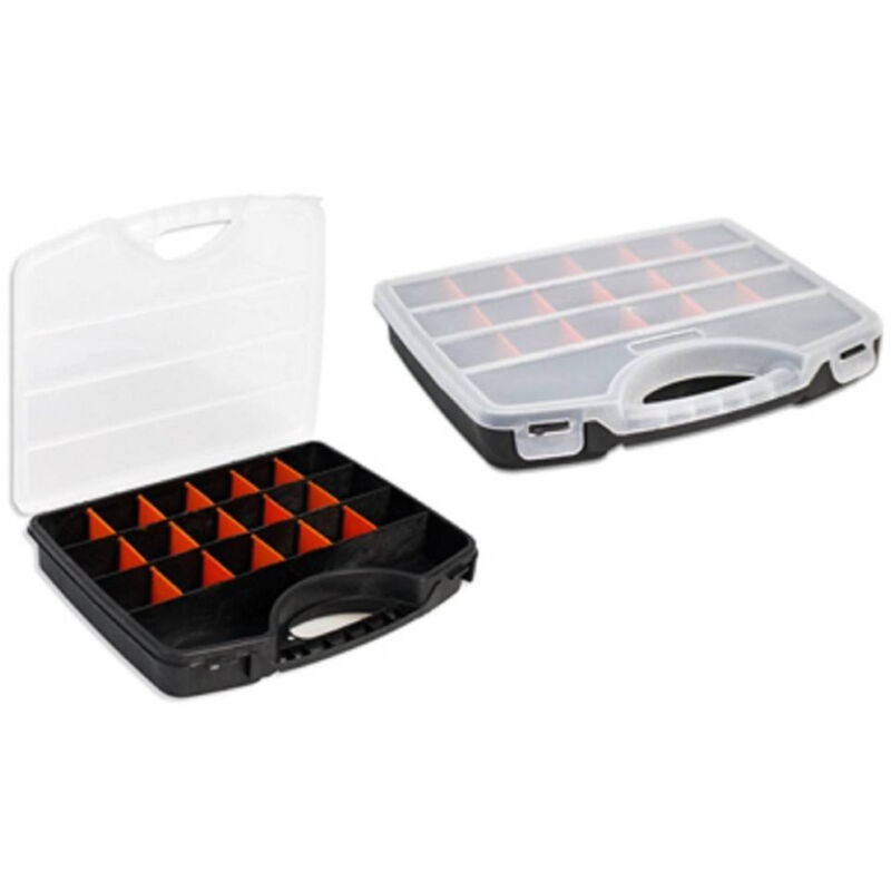 foto del prodotto trade shop traesio cassetta porta utensili 20 scomparti valigetta plastica attrezzi organizer accessori 