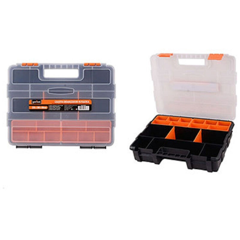 foto del prodotto trade shop traesio cassetta portautensili 21 scomparti 2 vassoi estraibili organizer minuteria 93087 
