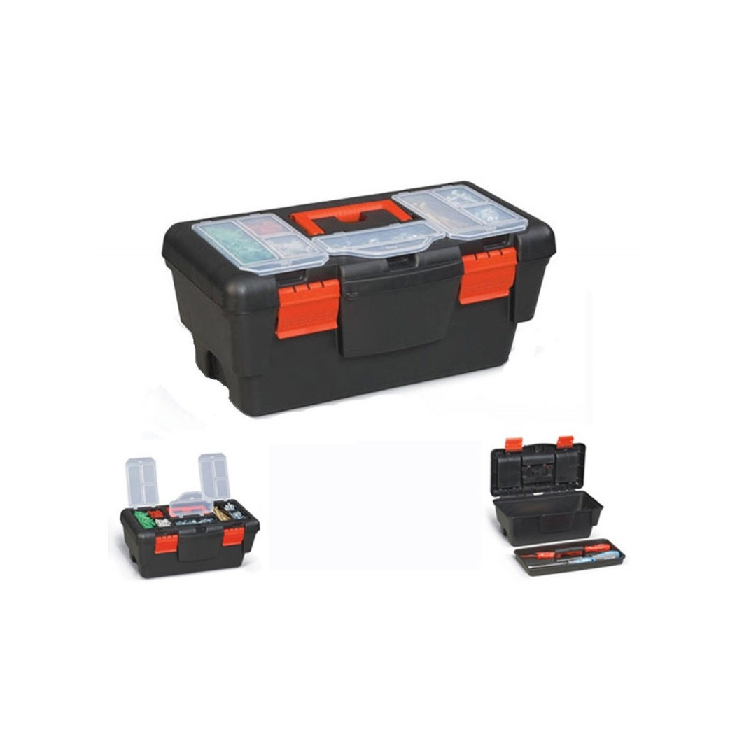 foto del prodotto trade shop traesio cassetta portautensili 9 scomparti in plastica valigetta attrezzi minuterie 38cm 