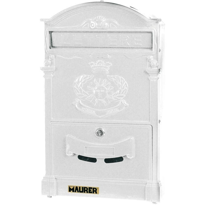foto del prodotto trade shop traesio cassetta postale buca lettere in stile antico classico in alluminio verniciato bianco