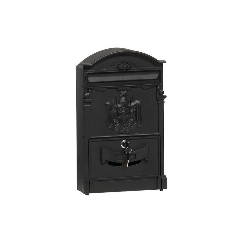 foto del prodotto trade shop traesio cassetta postale buca lettere in stile antico classico in alluminio verniciato nero