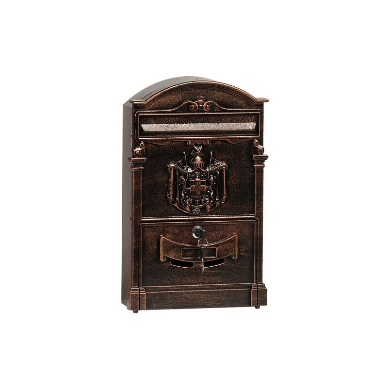 foto del prodotto trade shop traesio cassetta postale buca lettere in stile antico classico in alluminio verniciato rame