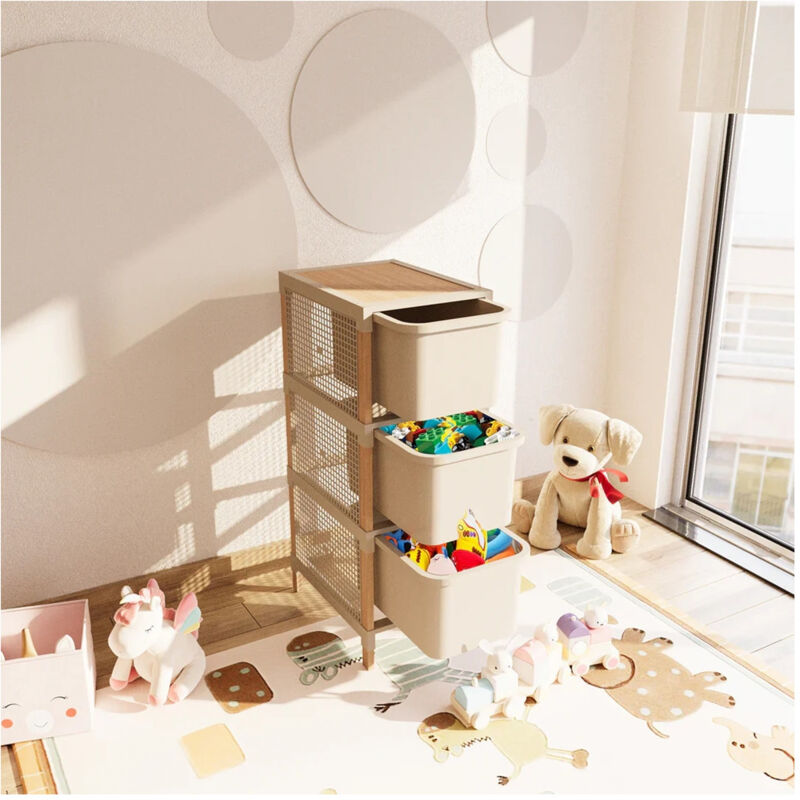 foto del prodotto trade shop traesio cassettiera multiuso 3 cassetti per organizzare vestiti accessori ufficio bagno casa 
