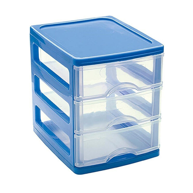 foto del prodotto trade shop traesio cassettiera turia in plastica 3 cassetti 13.5x17x17cm in vari colori 11224g9 