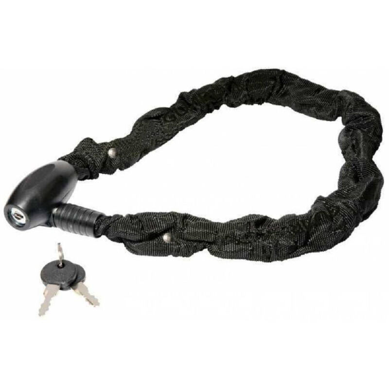 foto del prodotto trade shop traesio catena antifurto lucchetto bici bicicletta scooter rivestita tessuto 90 cm 