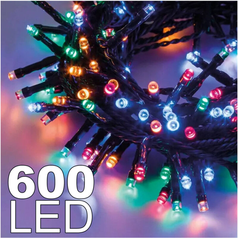 foto del prodotto trade shop traesio catena luminosa 600 luci led lucciole multicolore rgb con controller uso interno 