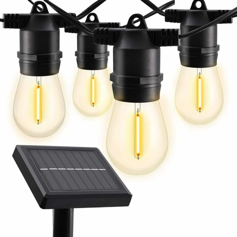 foto del prodotto trade shop traesio catena luminosa a led energia pannello solare con 10 lampadine luce calda 4,5 mt 